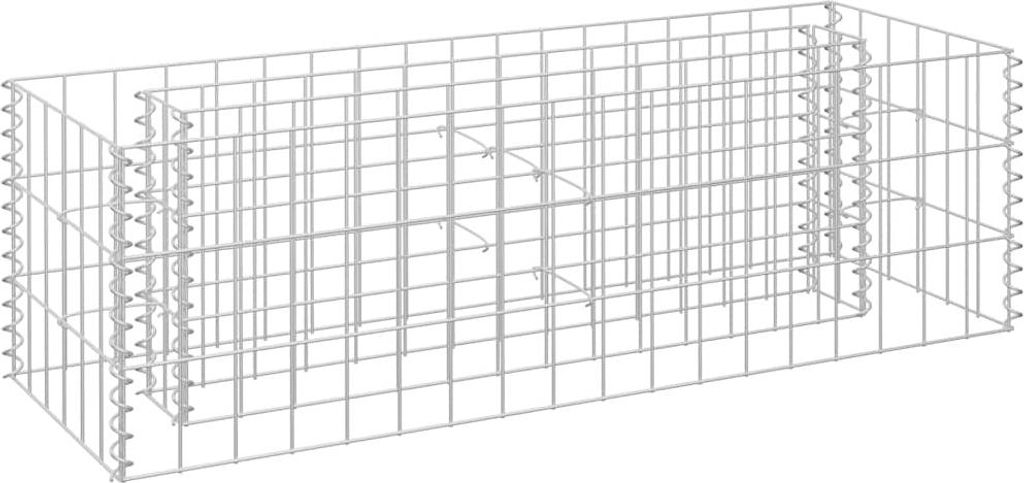 A 3D rendering of a gabion planter.