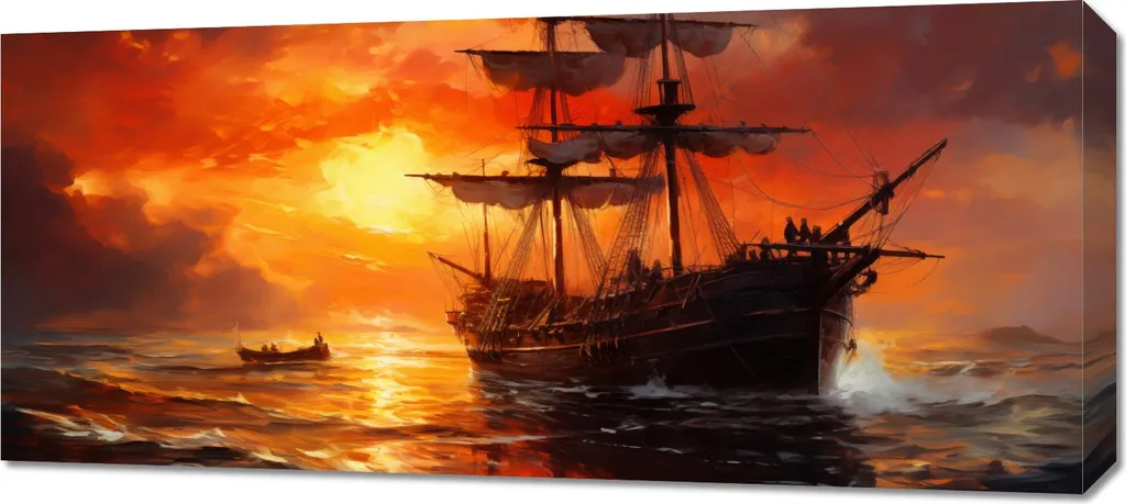 Quadro Su Tela Fuoco sull'Acqua 90x40 | Arte Moderna per Soggiorno
