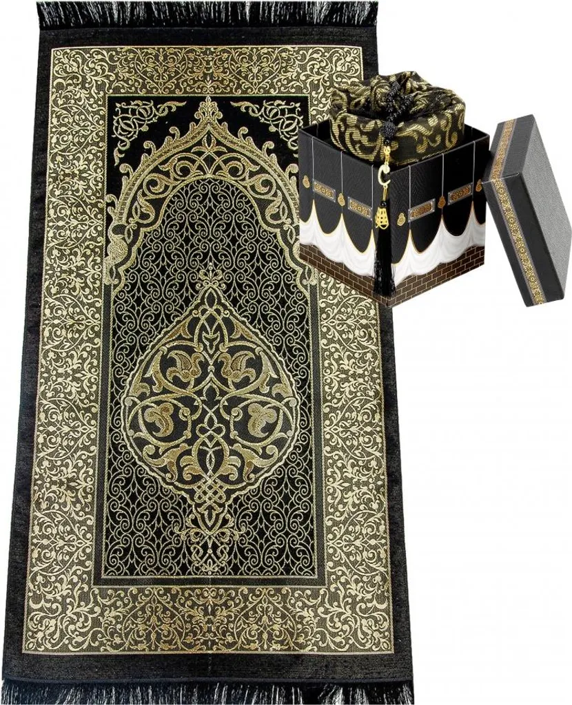 Tapis de prière pour voyage et maison CARPETIA Crème avec boîte cadeau