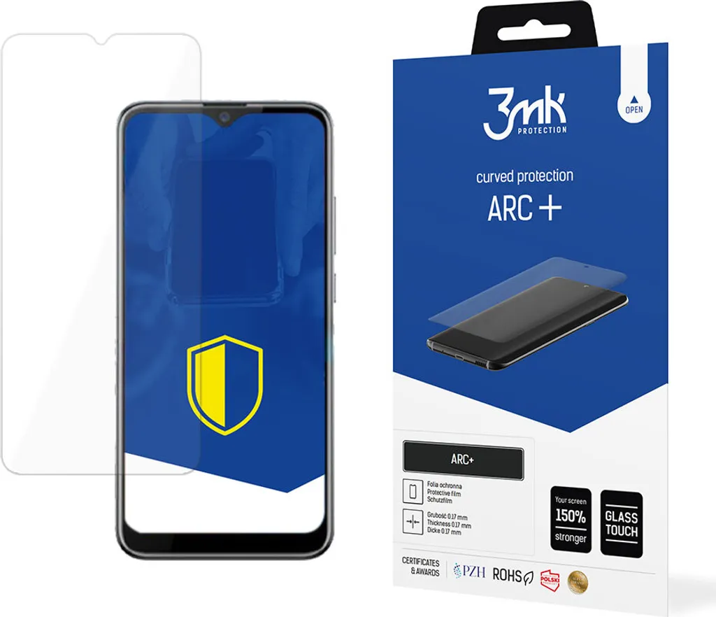 Pellicola HTC Wildfire E2 3mk Arc+ Protezione Display Curvo Anti-Shock
