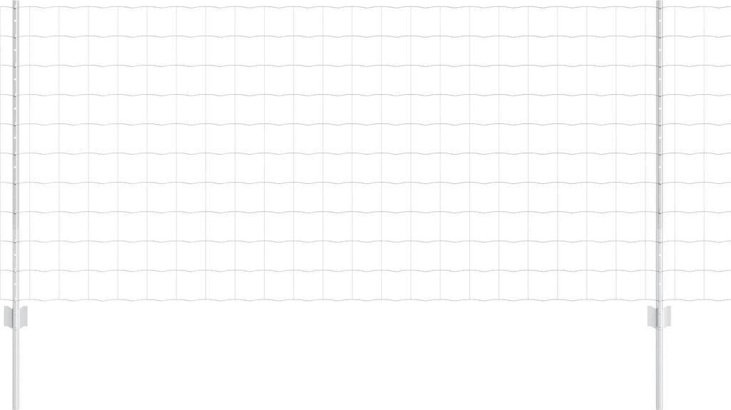 Zaun mit Pfosten Silber 1 x 10 m Stahl