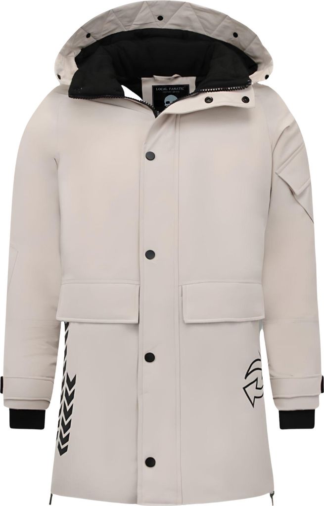 Lange Winterjacke Beige - M