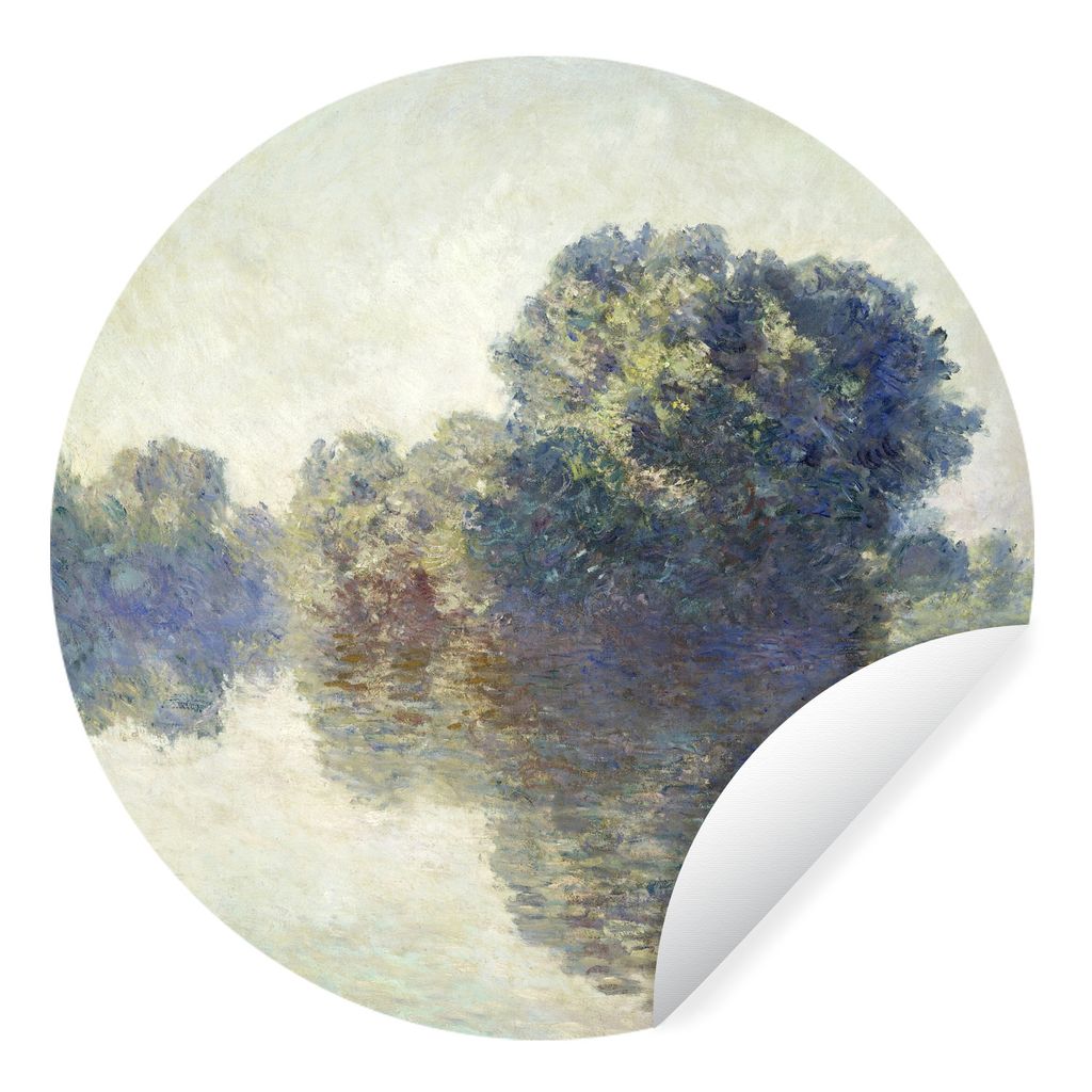 MuchoWow Runde Wandtattoo - Wandsticker Tapete Aufkleber Die Seine bei Giverny - Gemälde von Claude Monet Ø 80 cm Selbstklebend und Repositioni...