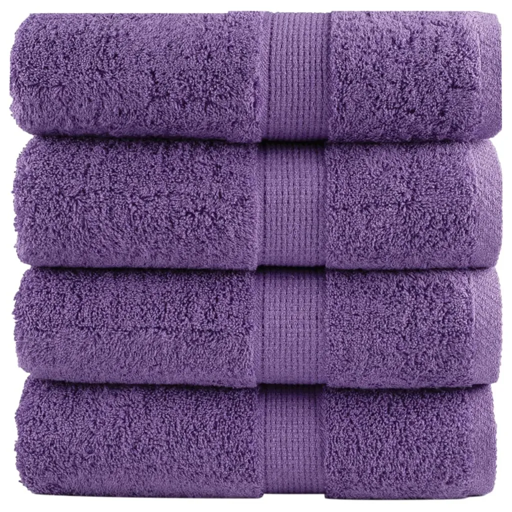 Design New Premium Asciugamani per ospiti SOLUND 4 pz. Viola 30x50 cm 600 g/m² - Asciugamani Mobili2025 CHY3354045 1pacco
