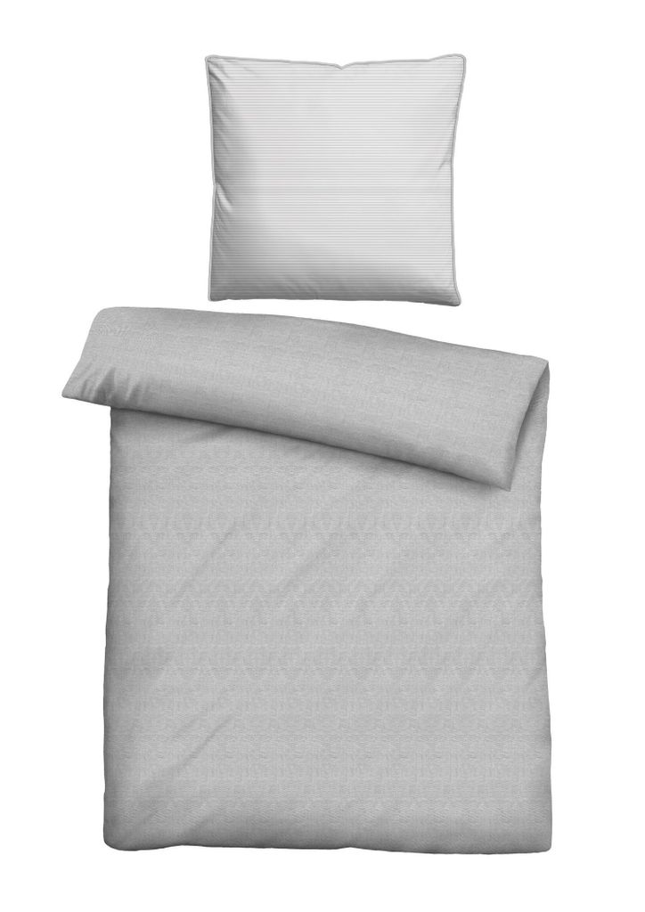 biberna 0075840 Melange-Feinjersey Bettwäsche color: grau, Produktbild 