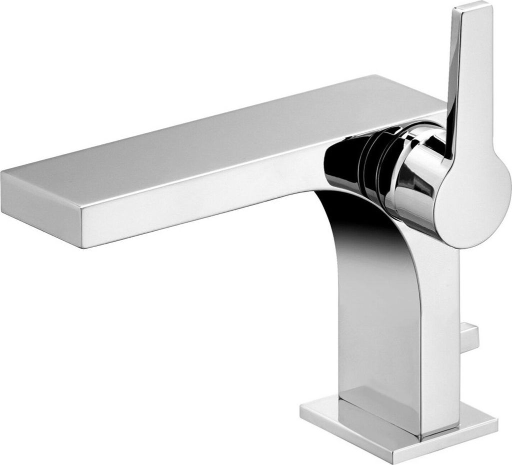 Keuco Einhebel-Waschtischmischer 110 EDITION 11 mit Zugstangen-Ablaufgarnitur 1 1/4" Schwarzchrom gebürstet 51104130000