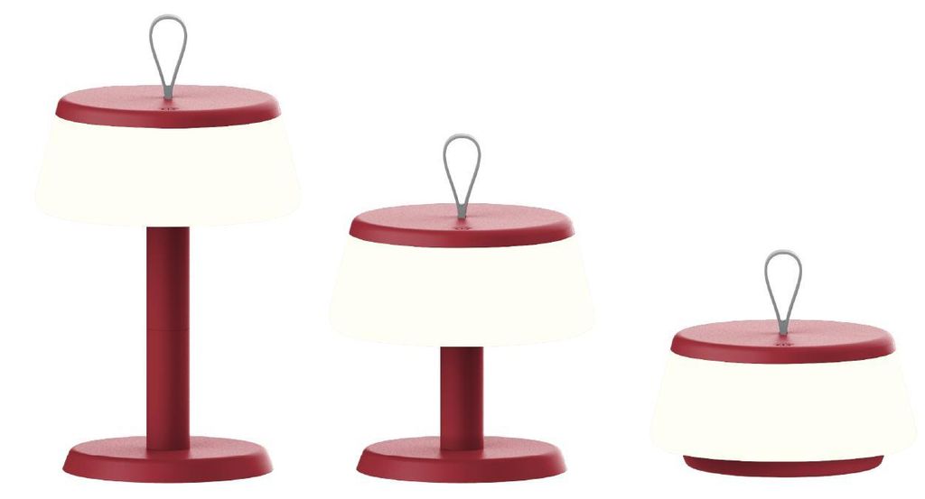 Luxus - Tischlampe Samos 3-in-1 - Bordeauxrot - H7 x Ø14