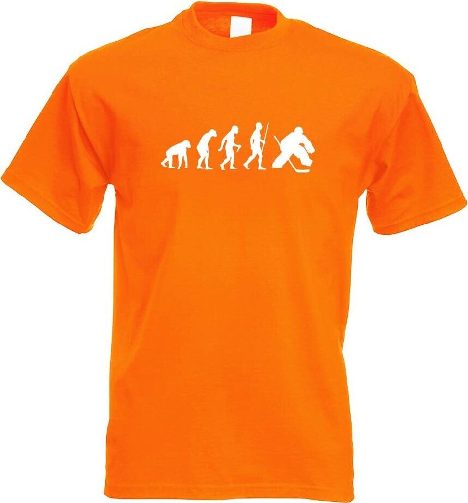 Kiwistar - T-Shirt - orange - Eishockey Puck Evolution 2 Motiv Bedruckt Funshirt Design Print - mit Motiv Bedruckt - Funshirt Design - Sport - Frei...