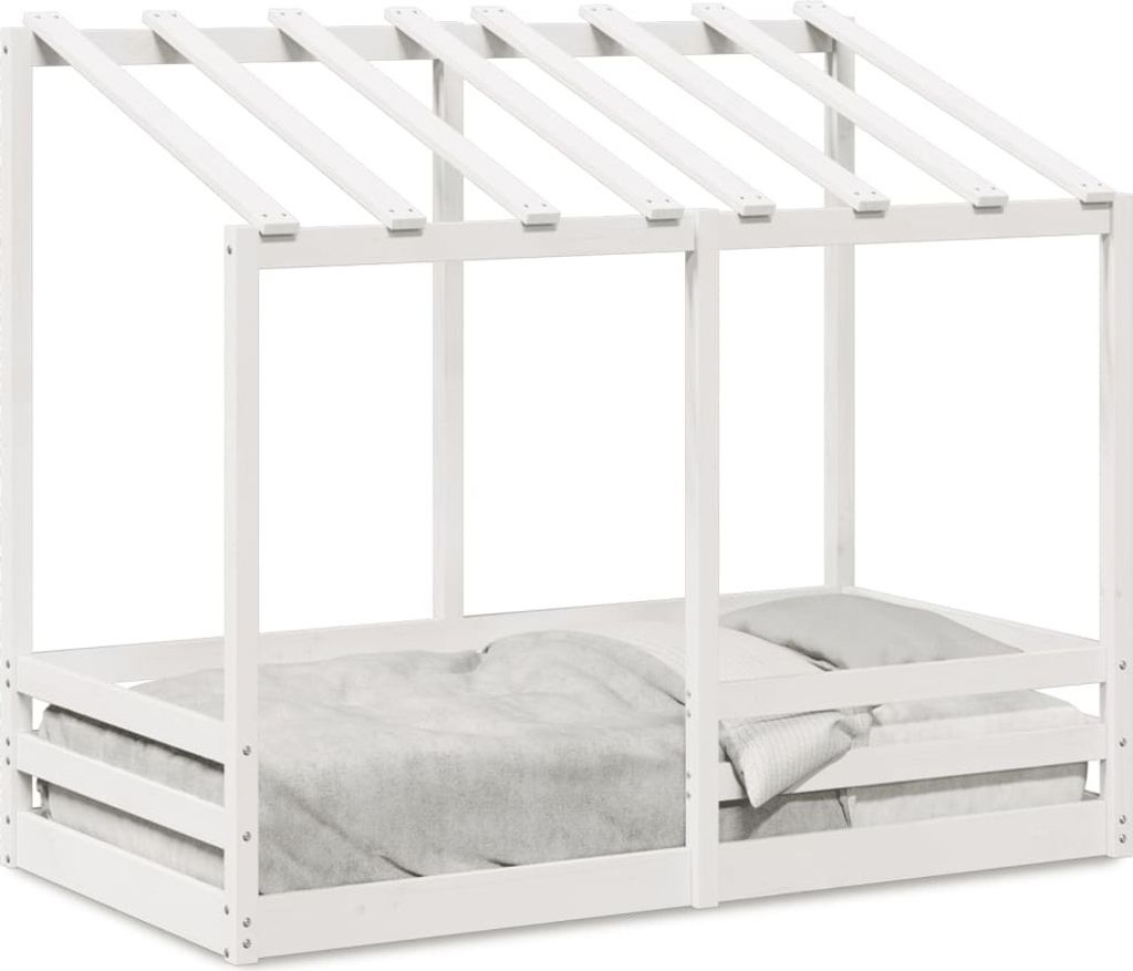 Maison Exclusive - Kinderbett mit Dach Weiß 70x140 cm Massivholz Kiefer