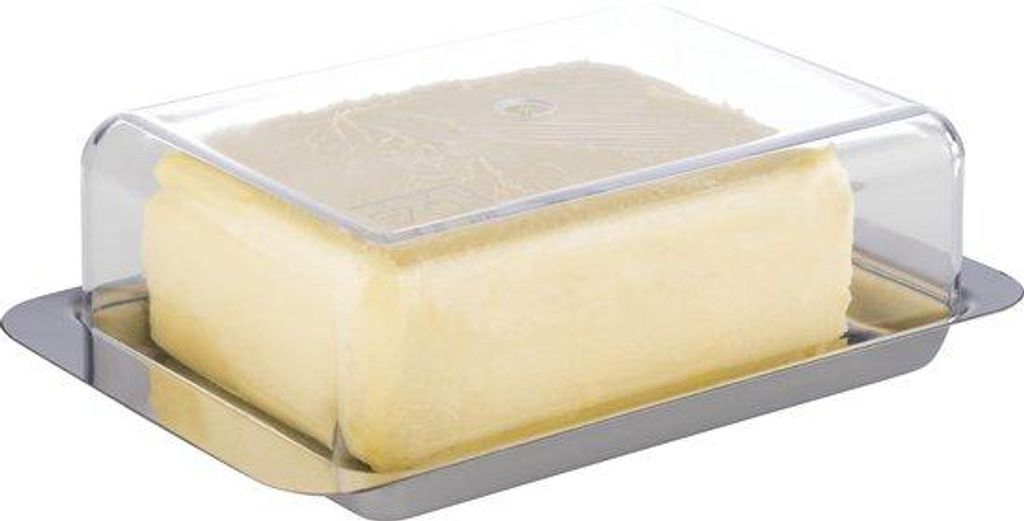 Unyqoos Edelstahl Butterdose mit Kunststoffdeckel für den täglichen Gebrauch