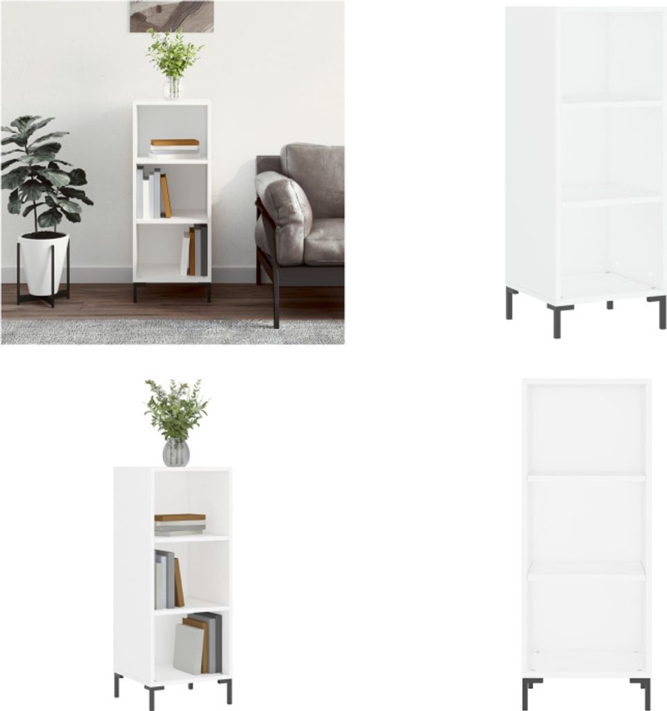 vidaXL Sideboard Weiß 34,5x32,5x90 cm Holzwerkstoff - Sideboard - Sideboards - Schrank - Lagerschrank