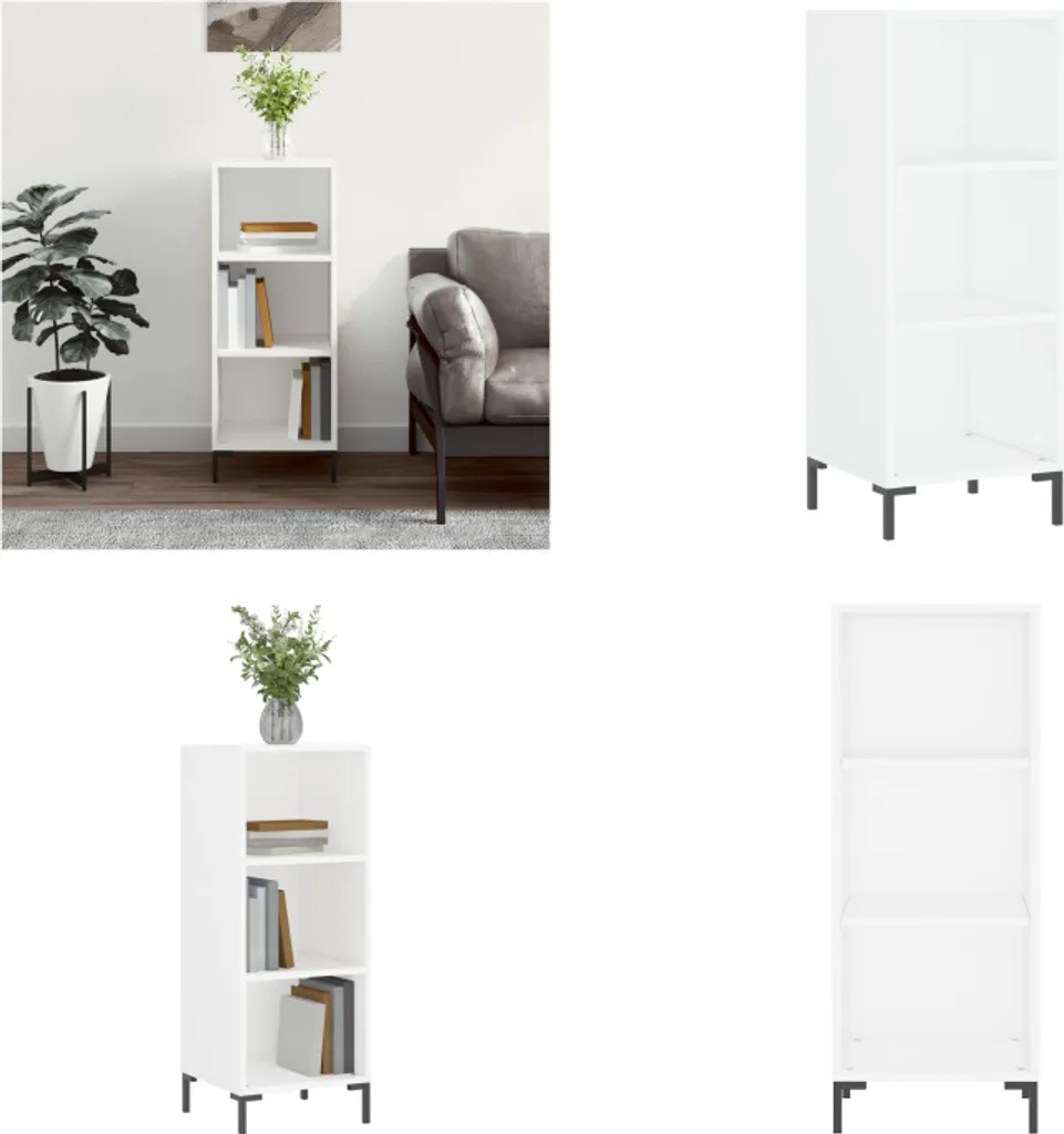Mobiletto Credenza vidaXL Bianco 34,5x32,5x90 cm | Montaggio Facile