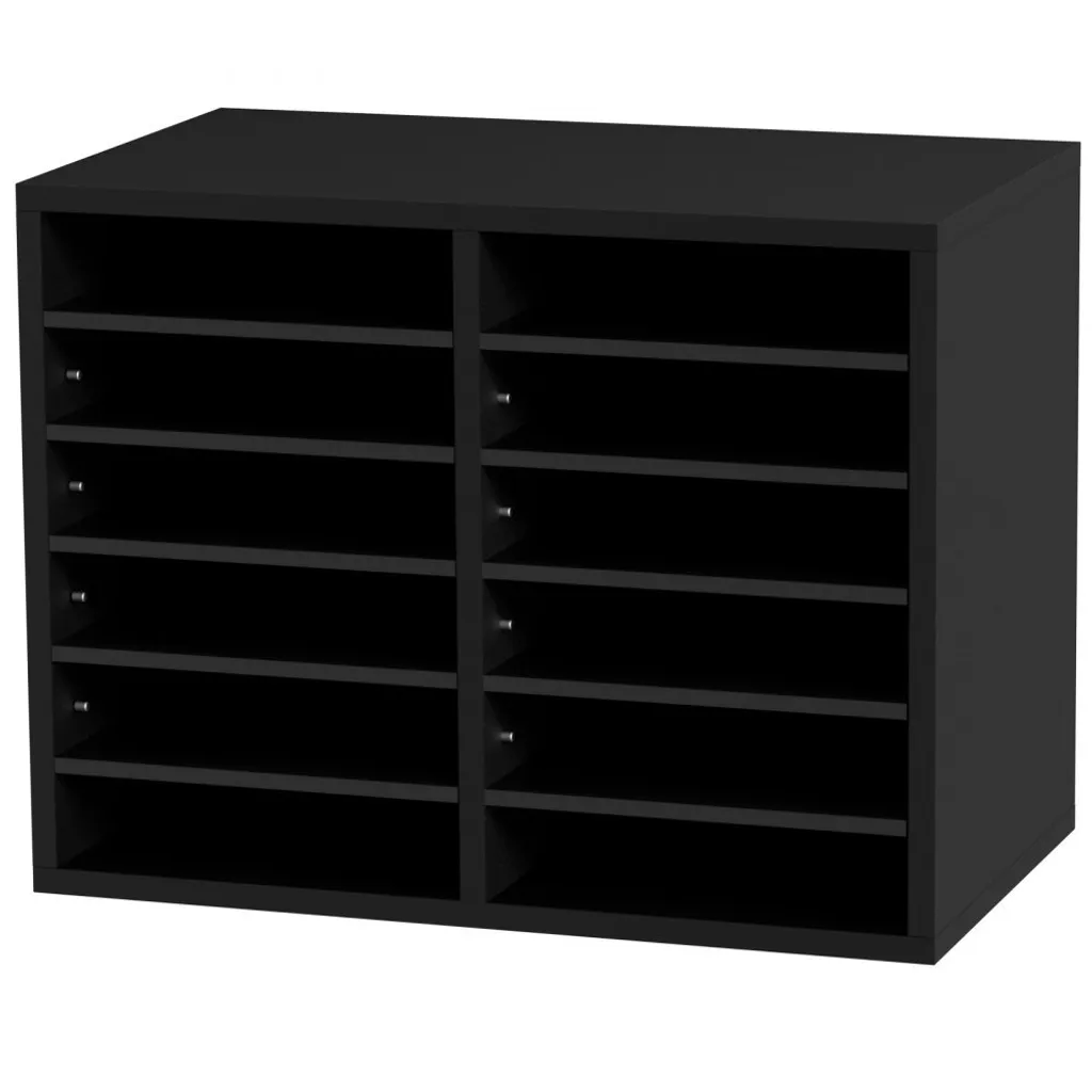 Trieur de courrier empilable noir 12 compartiments - Format A4 large - 9