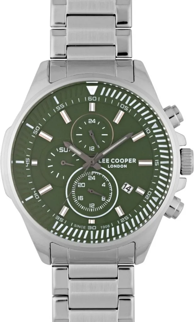 Montre Lee Cooper LC07486.370 Etanche avec Cadran Vert et Bracelet Acier