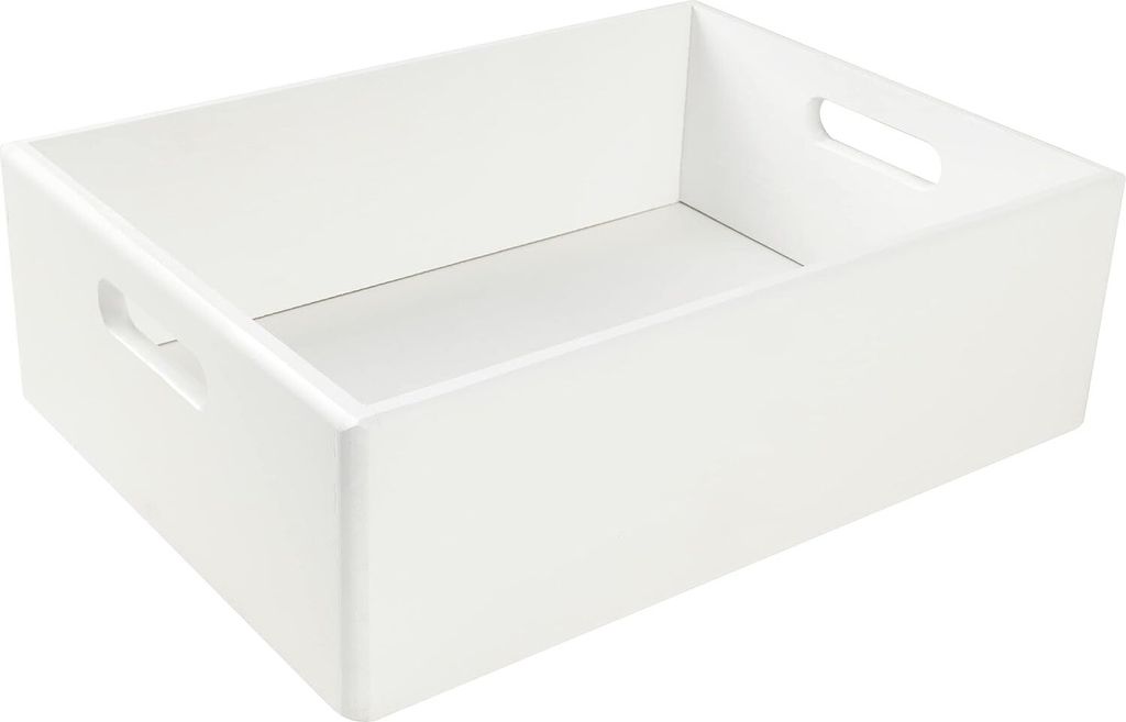 Creative Deco Bílá dřevěná bedna košík na ovoce | Obrázek produktu 