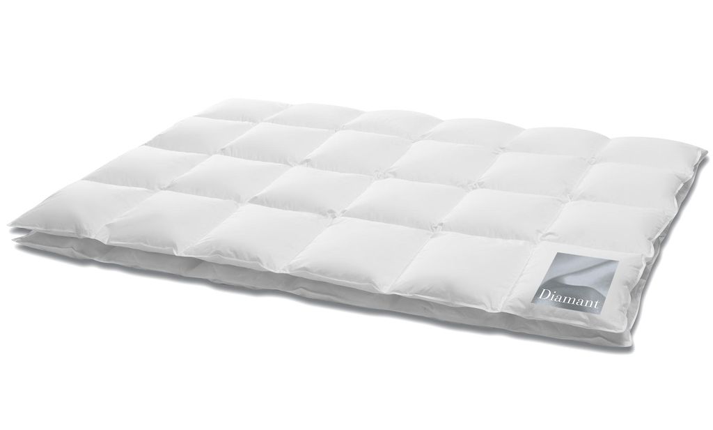 HANSKRUCHEN Diamant Daunenbettdecke 200x220 cm Leicht 100% Gänsedaunen waschbar Allergiker Decke atmungsaktiv Bettdecke weiss