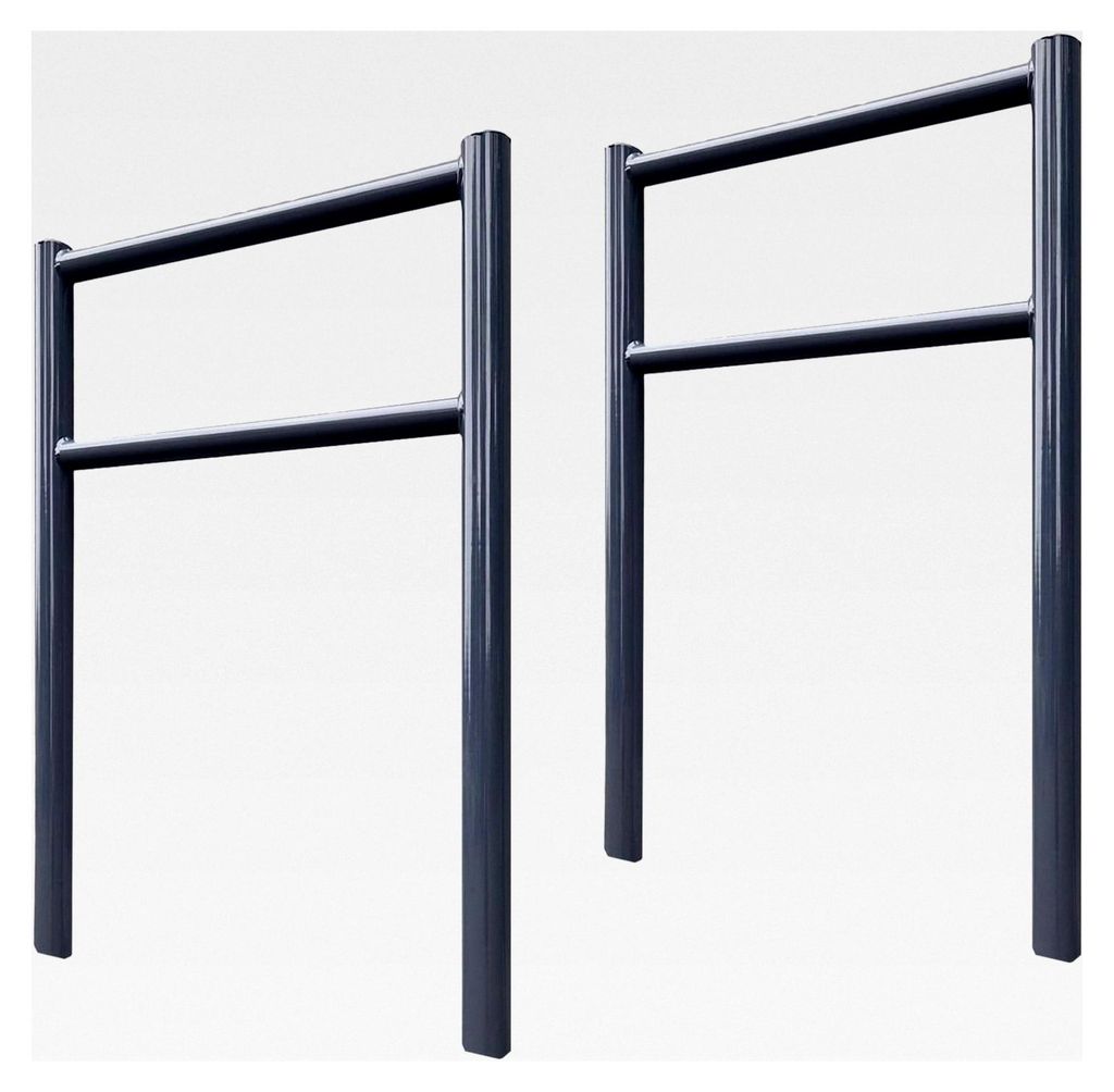 2x Fahrradanlehnbügel mit Knieholm 115x75 cm aus pulverbeschichtetem Stahl Ø 60 mm zum Einbetonieren