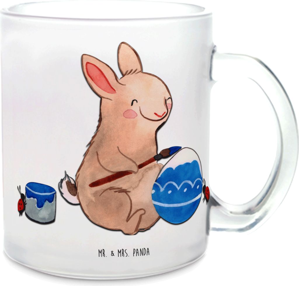 Mr. & Mrs. Panda Teetasse Hase Marienkäfer - Transparent - Geschenk, Pott, Picknicken, Osterhase, Trinkglas, Kakaotasse, Ostergrüße, Tee Tasse, ...