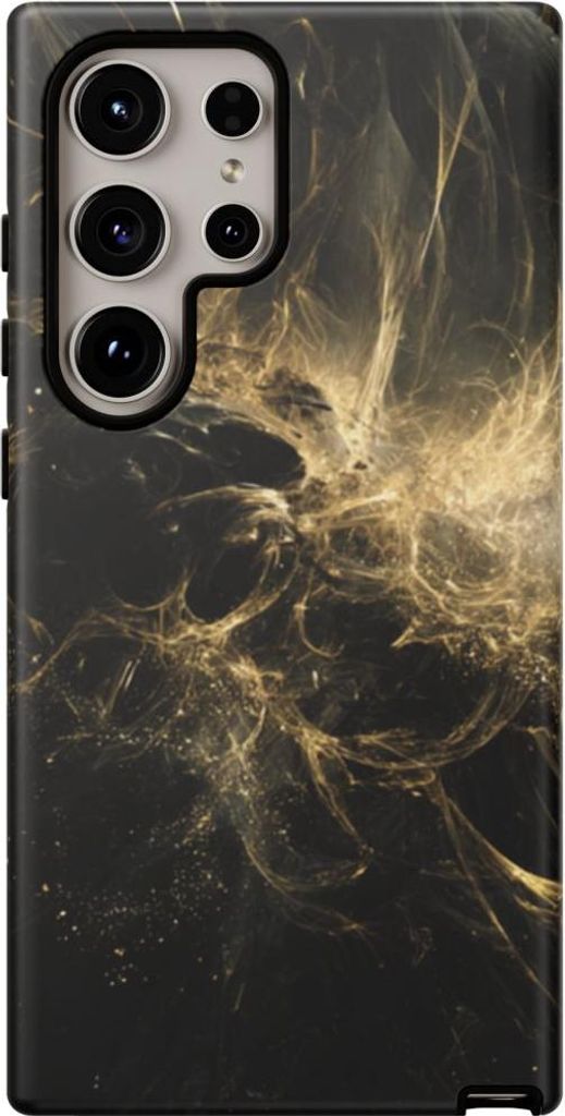 Abstrakte goldene und schwarze Wirbel – Hülle Kompatibel mit Galaxy S24 Ultra