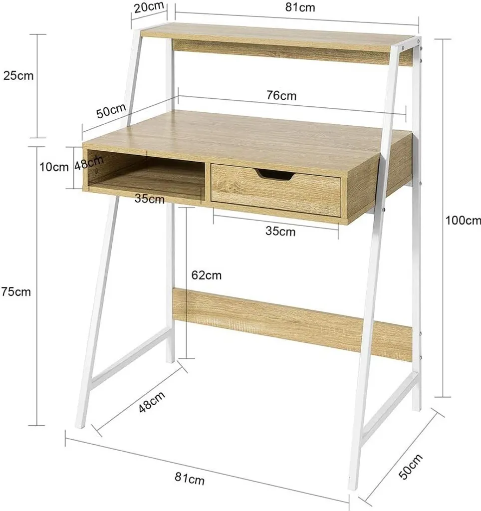 Bureau d'ordinateur moderne avec rangement | Rootz Home Office