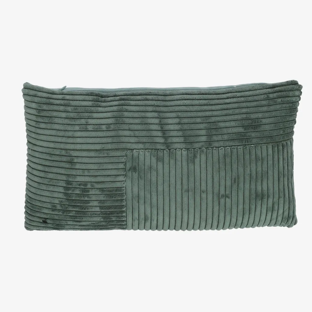 Coussin rectangulaire patchwork velours côtelé pour canapé et fauteuil - 9