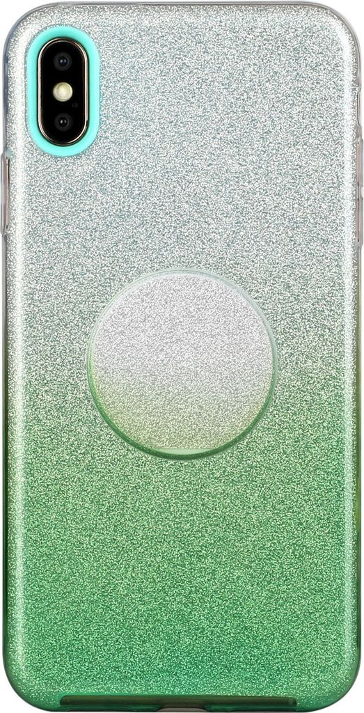 für HUAWEI Y5 2019/HONOR 8S/Y5/PSmart/Honor 10 LITE Handy Case Gradient Farbe Glitzer Pulverabdeckung mit Airbag Bracket grün