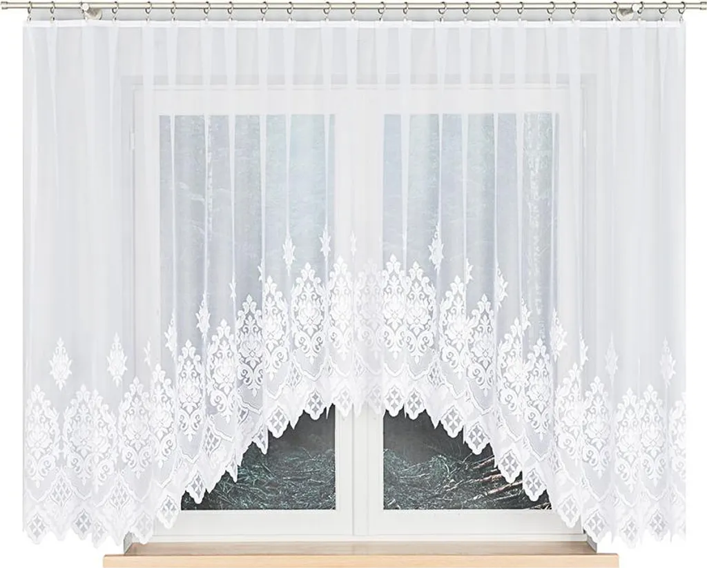 Rideau court LUDMILA 160 blanc à motifs tongs 400x160 cm MyBestHome