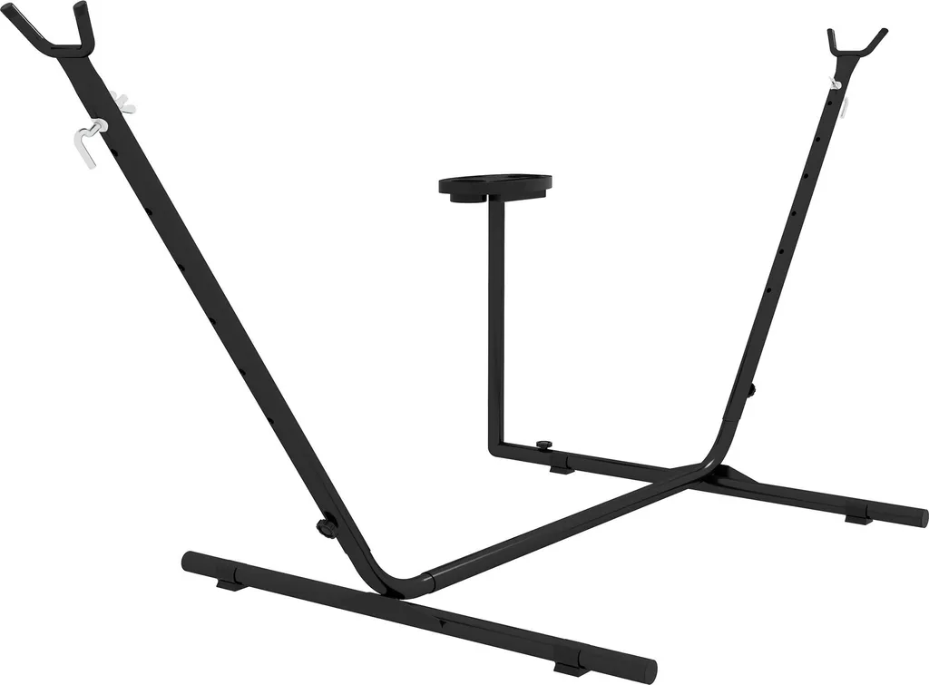 Support de Hamac de Jardin 3m pour Détente Extérieure Noir 150 kg