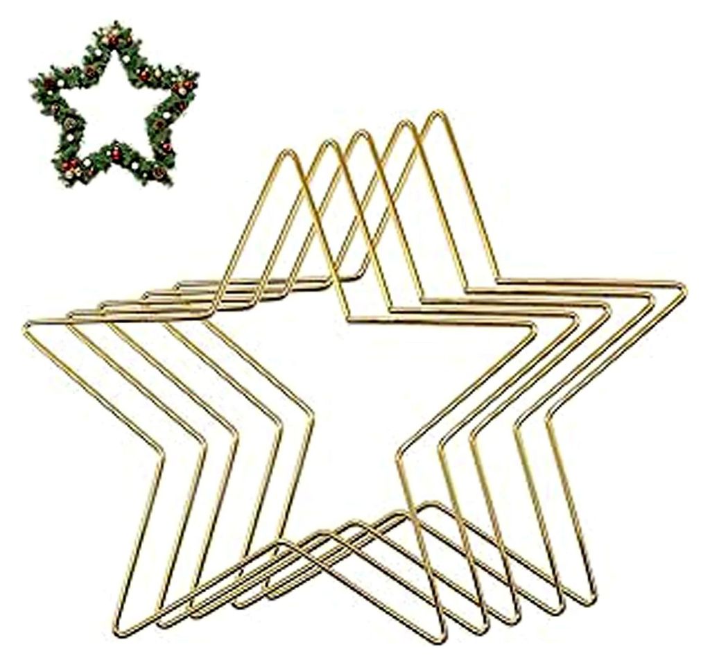 Set aus 5 Metallringen in Sternform für Dekorationen