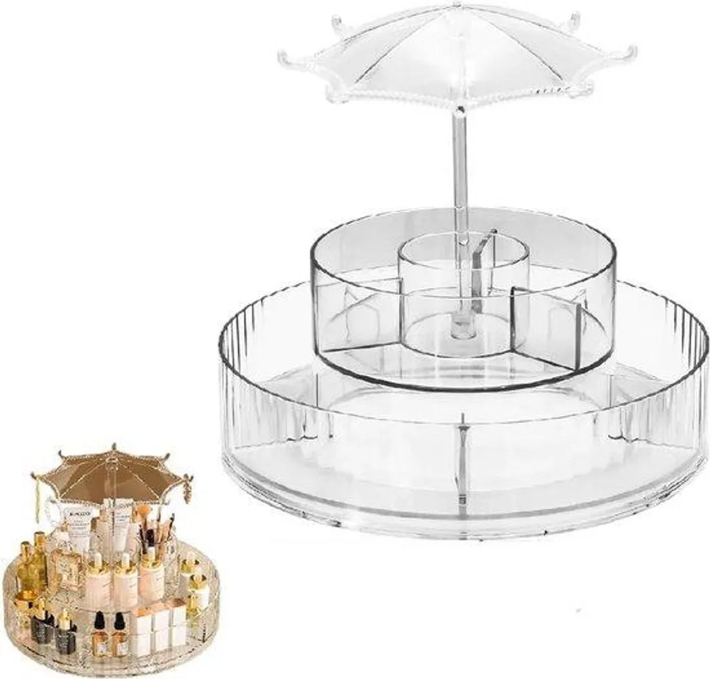 Étagère de Soin Visage à Rotation 360° - Capacité XL pour Maquillage