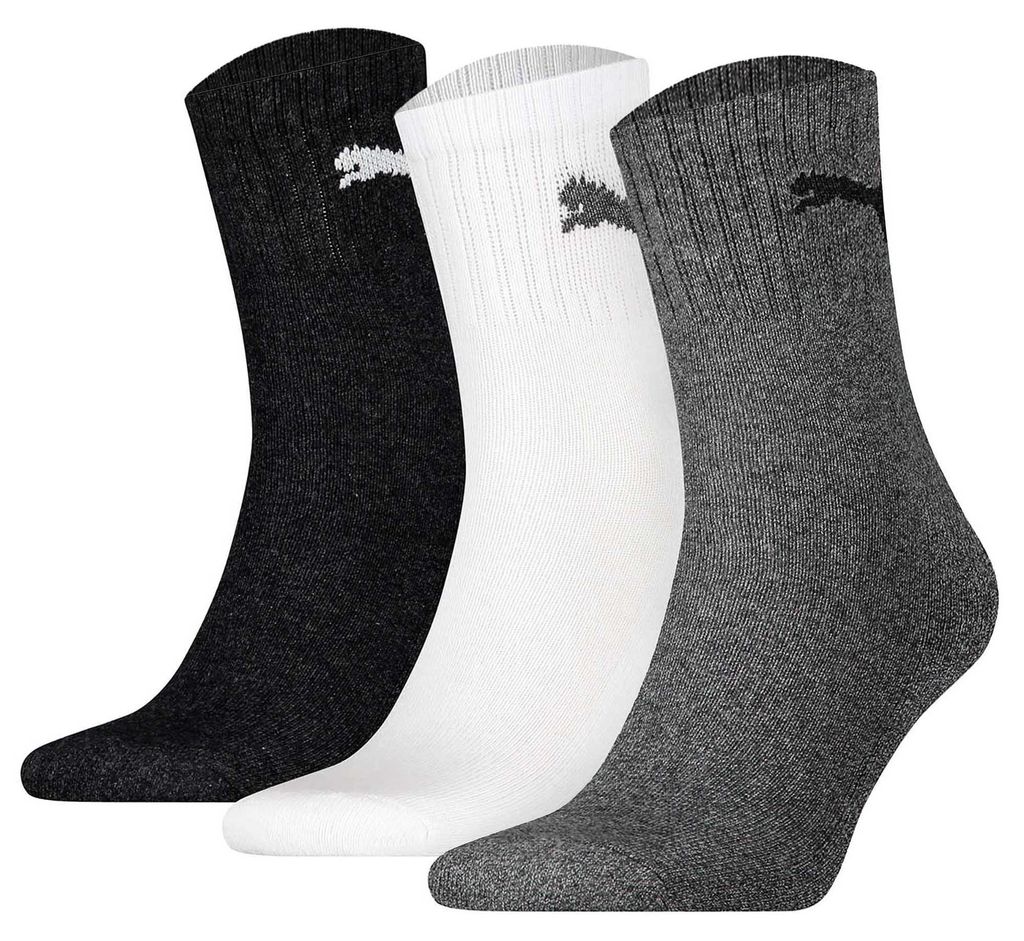 Halbhohe Sportsocken aus Baumwolle 3 Paar – Schwarz Weiß – Produktbild 