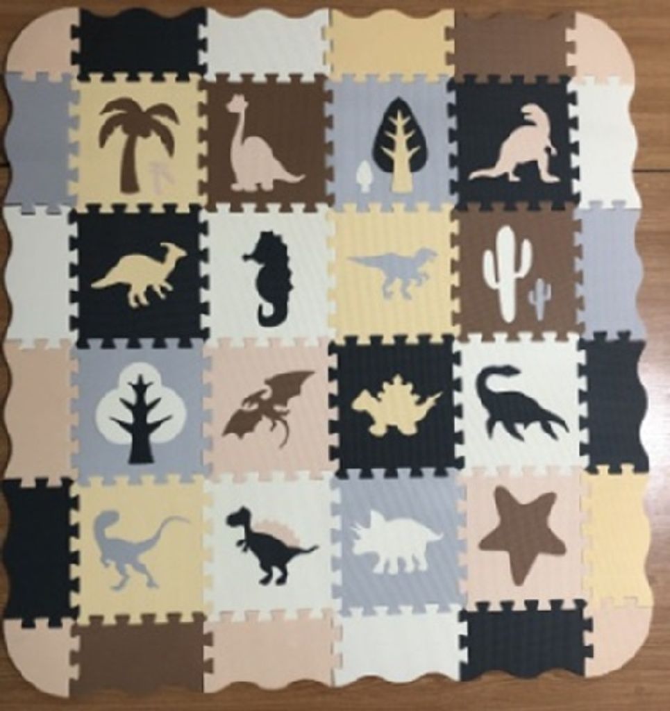 KIK Kontrastné penové puzzle 30 x 30 cm, 36 ks dinosaury, Obrázok produktu 15