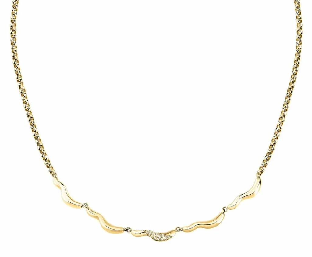 Collier plaqué or hypoallergénique avec cristaux - Bijou SAYP01 durable