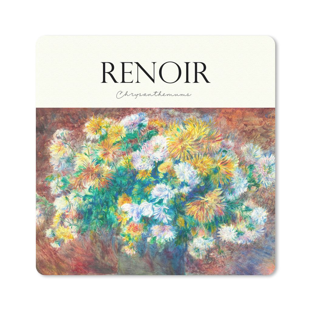 MuchoWow Mauspad Mousepad Kunst - Blumen - Renoir 30x30 cm - Mousepads - Maus Mat - Pad - Mausunterlage - Gaming