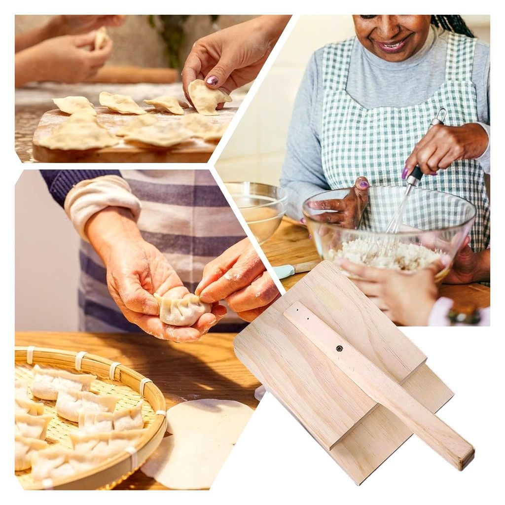 Knödel-Hautpresse – Holzwerkzeug zur Herstellung von Ravioli und Teigwaren, Zubehör für die Teigformung, für hausgemachte Gerichte, Küchenut...