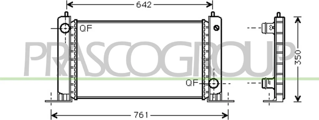 Radiateur PRASCO FT420R001 en Aluminium pour Fiat Stilo - OE 46766167