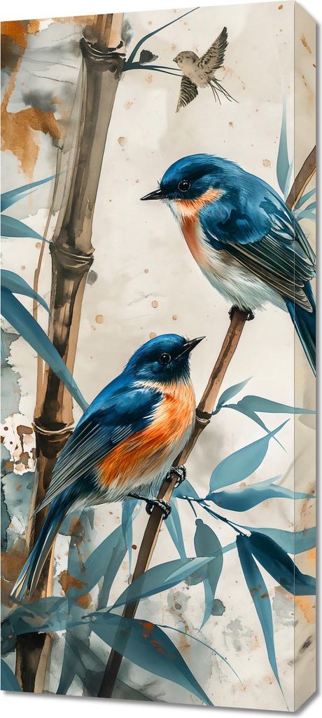 Bild 40x90cm Drei Vögel