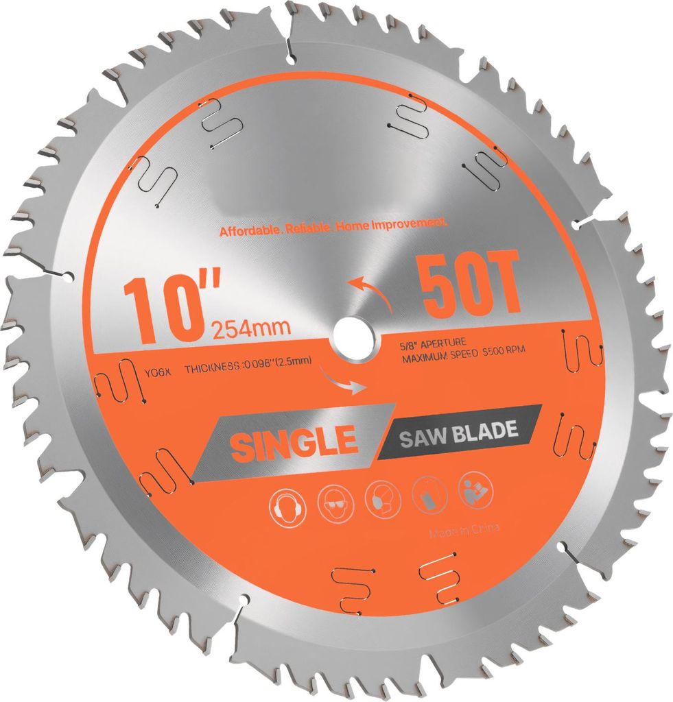 SucceBuy Kreissägeblatt (254 mm Durchmesser, 50 präzise Zähne, 2,5 mm Stärke) geeignet für Sperrholz, OSB und Hartholz, kompatibel mit verschi...