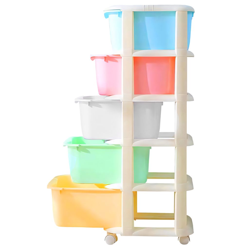 Kinderregal mit Spielzeugaufbewahrung – Mehrfarbig, 5 Produktbild 3