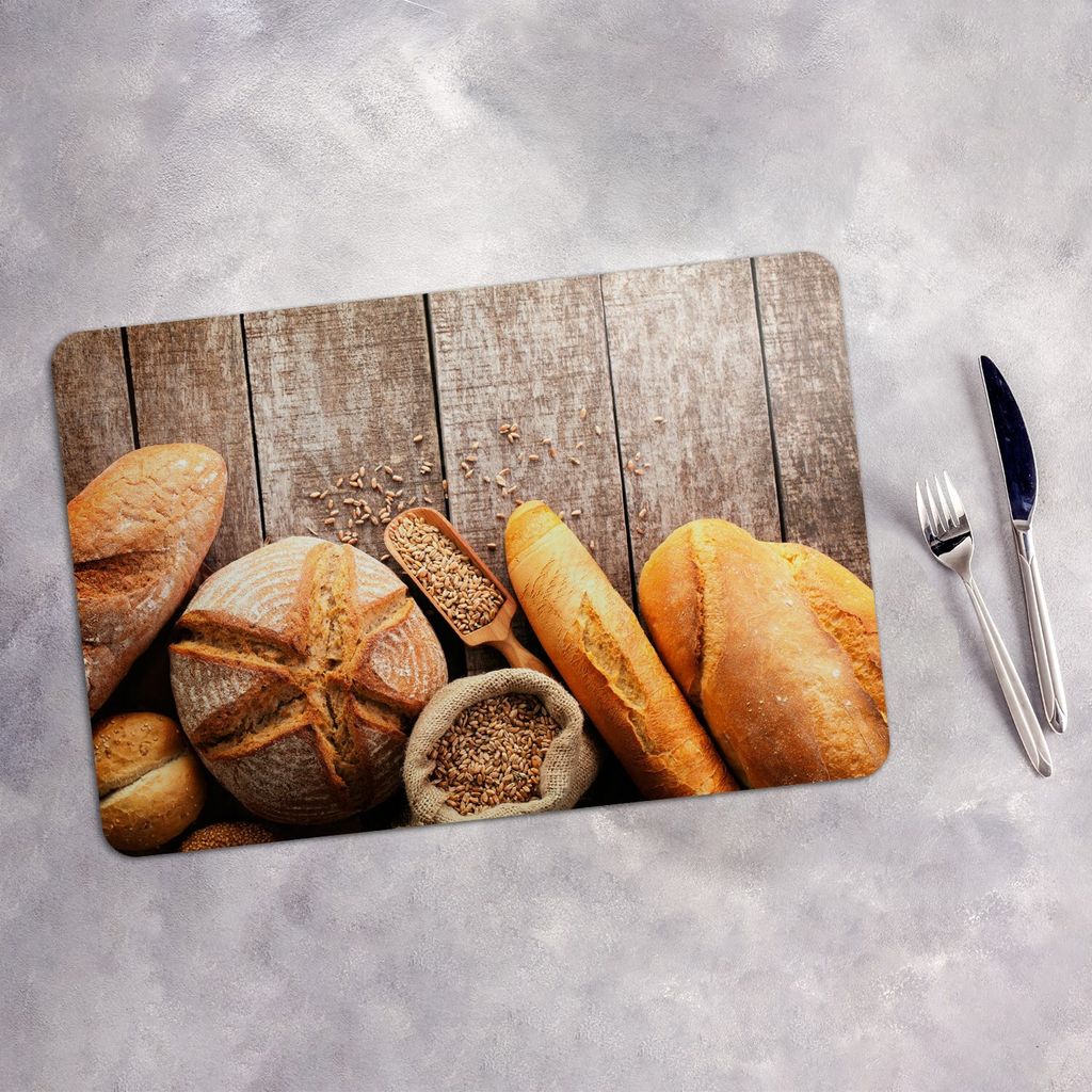 Tischset 4x45x30 cm + 10fi cm Platzset Tischmatte Platzmatte Untersetzer - gebackenes Brot