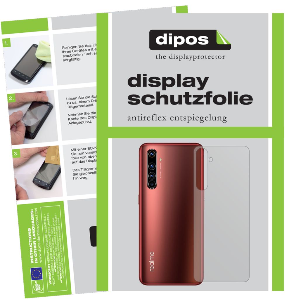 6x Schutzfolie für Oppo Realme X50 5G Rückseite matt Displayschutzfolie Folie Display Schutz dipos