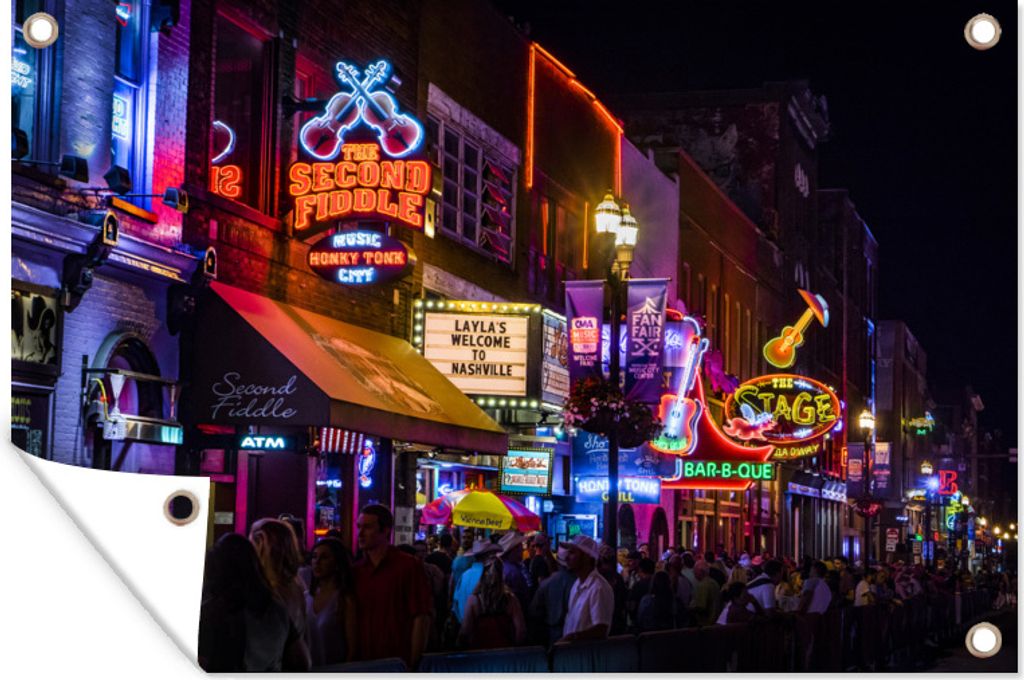 MuchoWow 60x40 cm Outdoor-Poster Gartendeko Sichtschutz Garten Poster für den Garten Lower Broadway, ein bekannter Veranstaltungsort für Count...