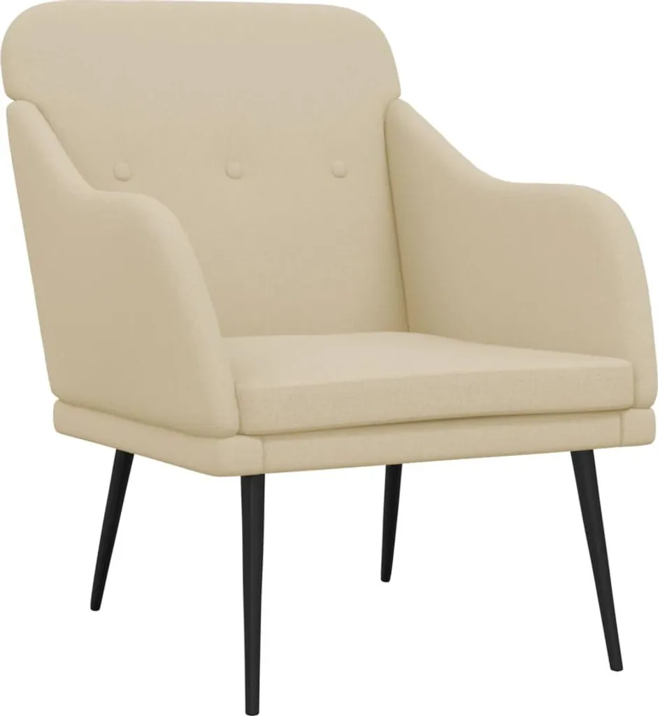 Poltrona crema 63x76x80 cm in tessuto