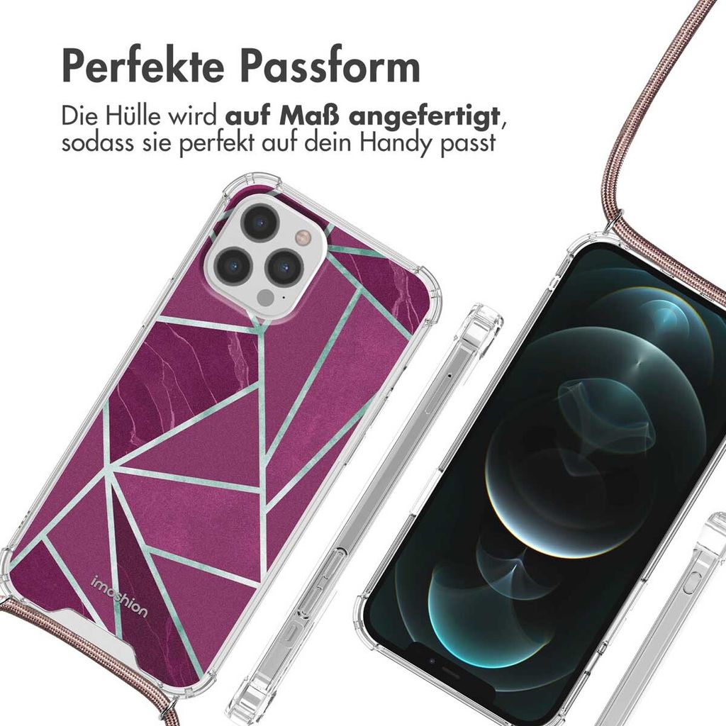 imoshion Design Hlle mit Band iPhone 12 (Pro) - Bordeaux