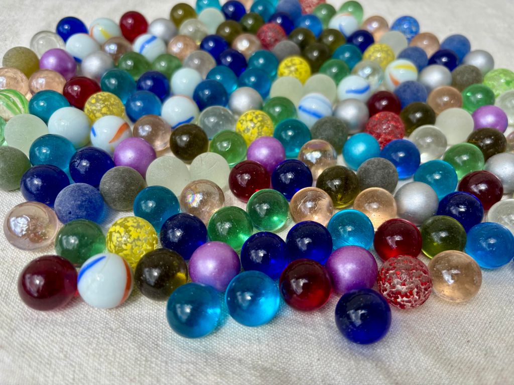 170 Glasmurmeln Bunt Mix 16 mm – Farbige Murmeln Mischung Produktbild 