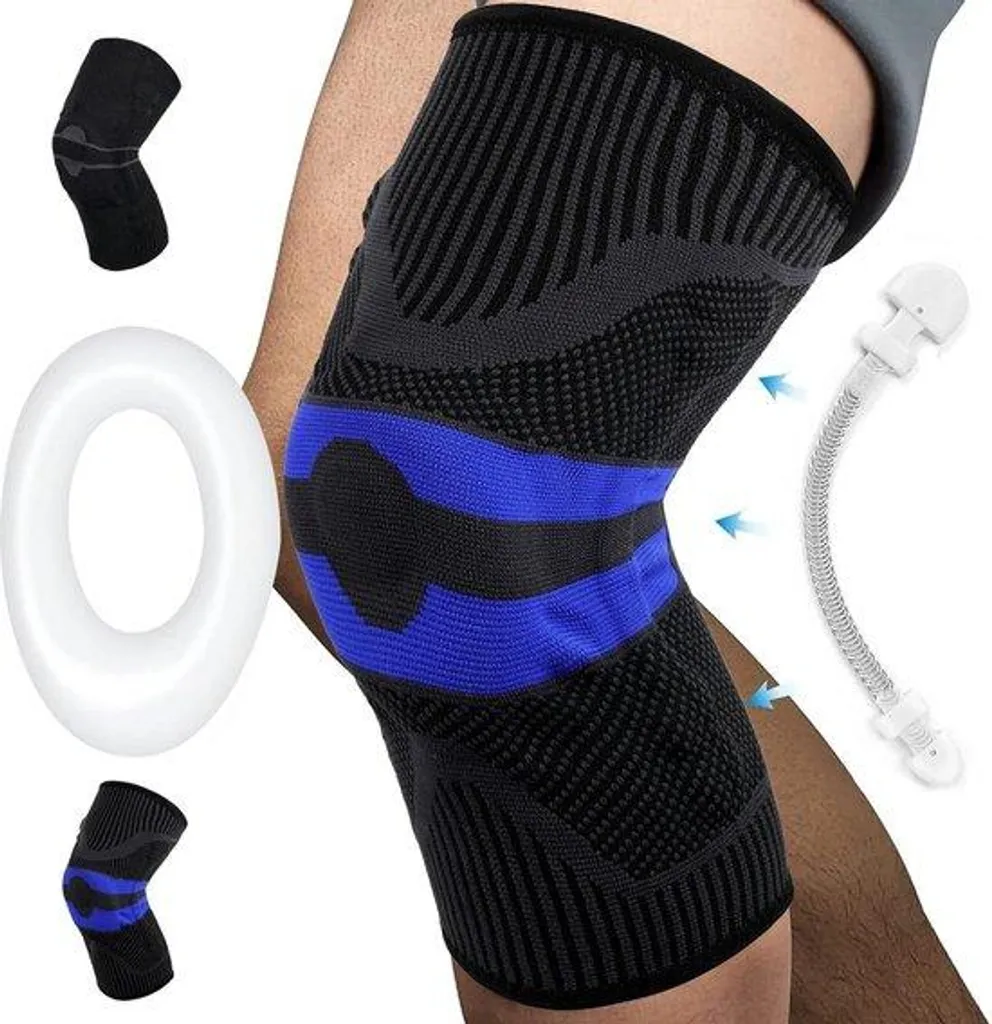 Genouillère de sport XL avec stabilisateurs et coussin rotule - Lot de 2