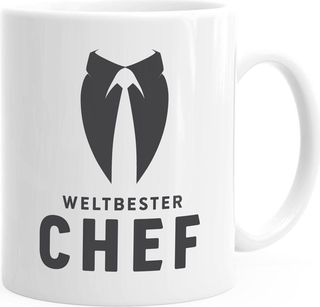 Kaffee-Tasse Weltbester Chef Geschenk-Tasse Arbeitsplatz Büro-Tasse MoonWorks weiß unisize