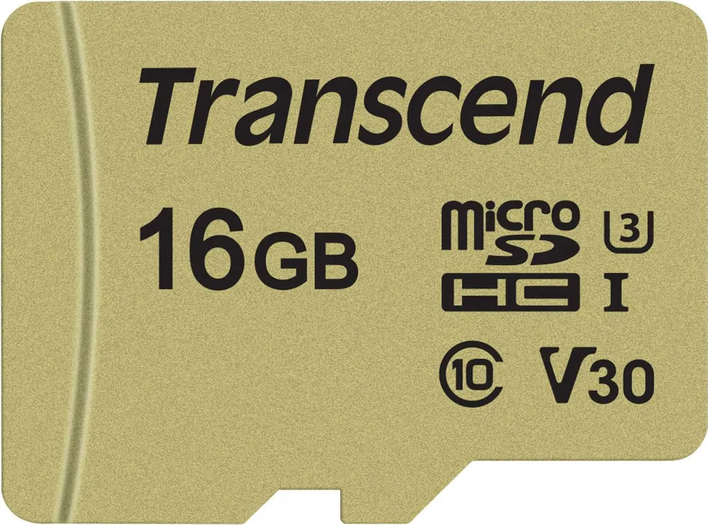 Carte Mémoire MicroSDHC Transcend 16 Go V30 pour Vidéo 4K et Photo
