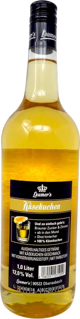 Laumer’s Käsekuchen Likör 1,0L 12 % vol. Desserts Cocktails Produktbild 3