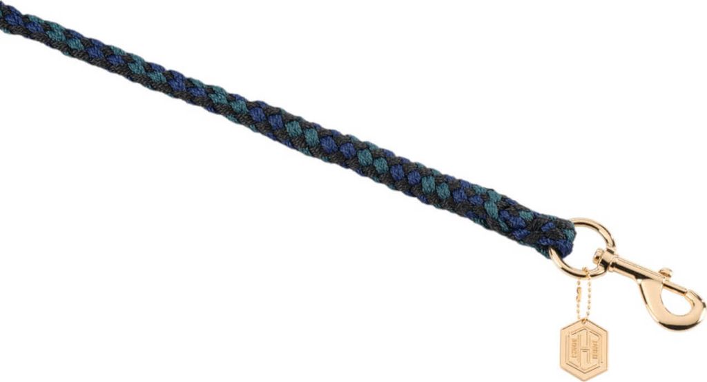Eskadron HERITAGE Anbindestrick, Führstrick, Strick mit goldfarbenen Haken Form - Karabinerhaken Farbe - black-vintage green-true blue